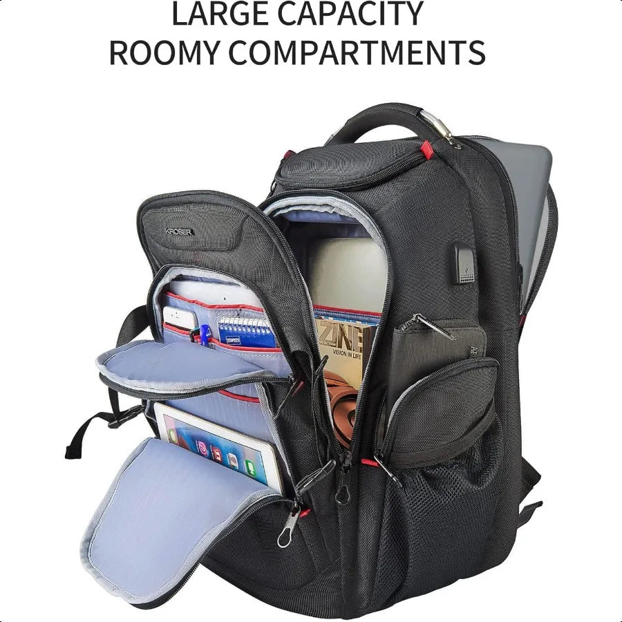 Travel Laptop Backpack 17.3 Inch XL Computer Backpack with Hard Shell Saferoom RFID Pockets WaterRepellent Busin College Daypac