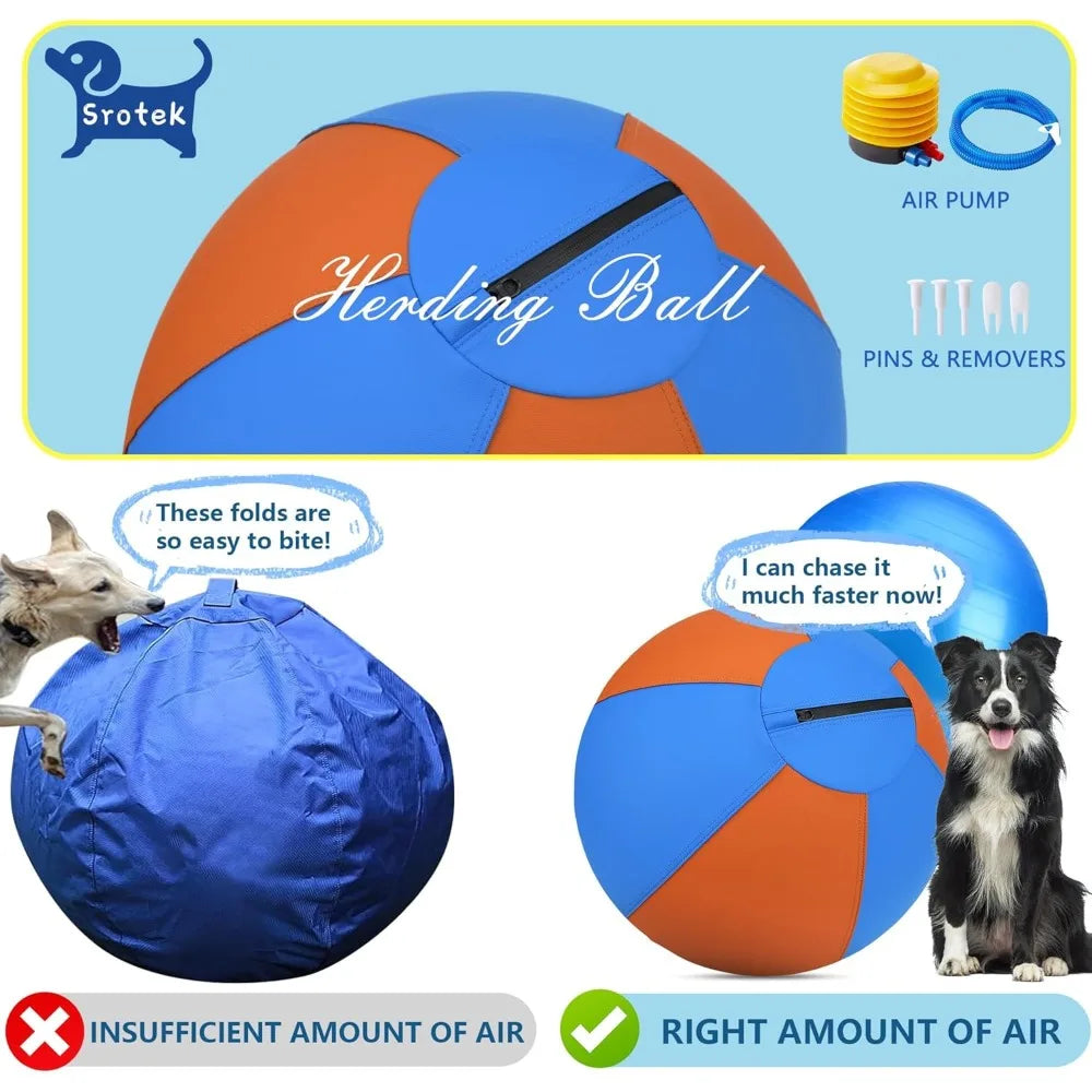 Herding Ball for Dogs - 18" Herding Ball, Dog Agility Equipment for Australian/German Shepherd Collie, Toys for Christmas/Birthd