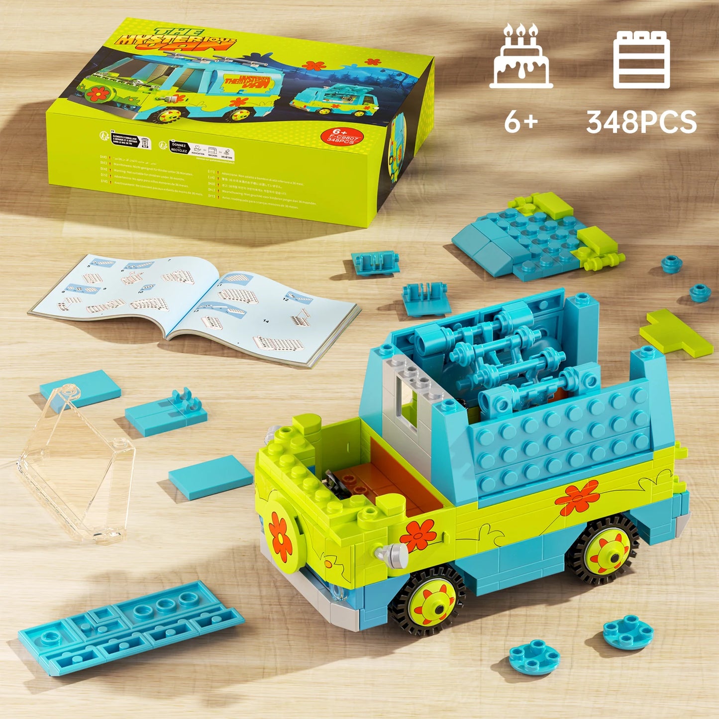 320PCS Mysteryed Machine Car Model Kit Building Blocks Movie Scooed Doo Panel Van Cartoon Vehicle  Bricks Toys For Kids Gifts