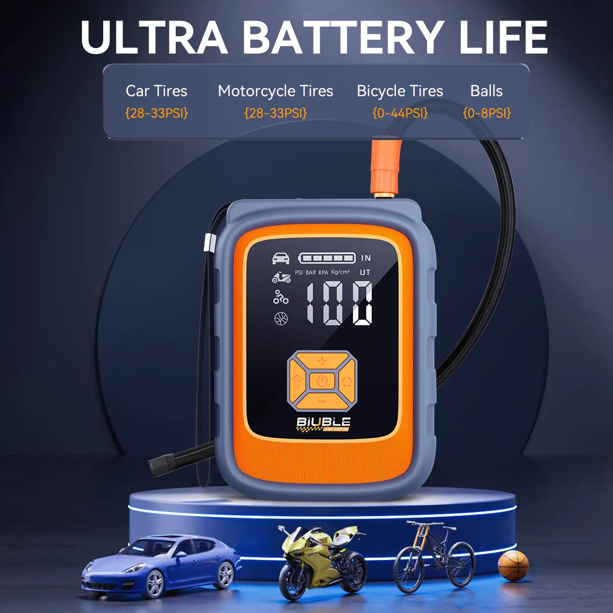 9000A Peak Jump Starter with 150 PSI Air Compressor - All Gas/10L Diesel Portable Jump Box | USB QC 3.0 18W Fast Charge