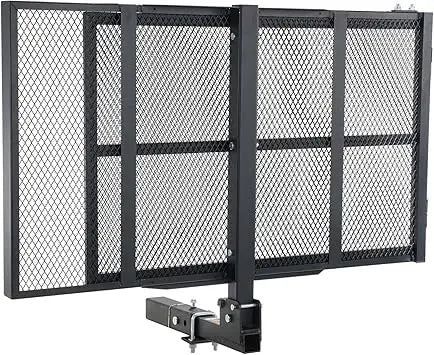 Hitch Mount Cargo Carrier, 45.3" x 25.6" Iron Cargo Rack with Folding Ramp, Stabilizer & Straps, 500 lbs Mobility Scooter Carri