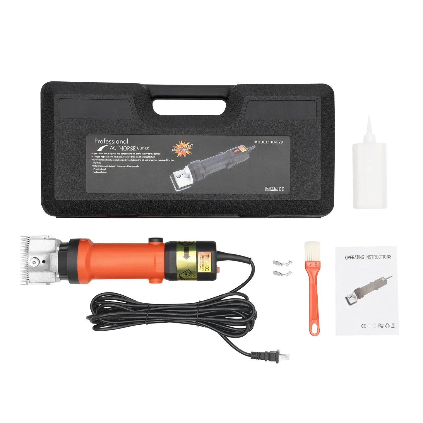 110V 350W Electric Horse Clipper 6 Adjustable Gears Clipper with 75dB Low Noise for Horse and Livestock Trimming