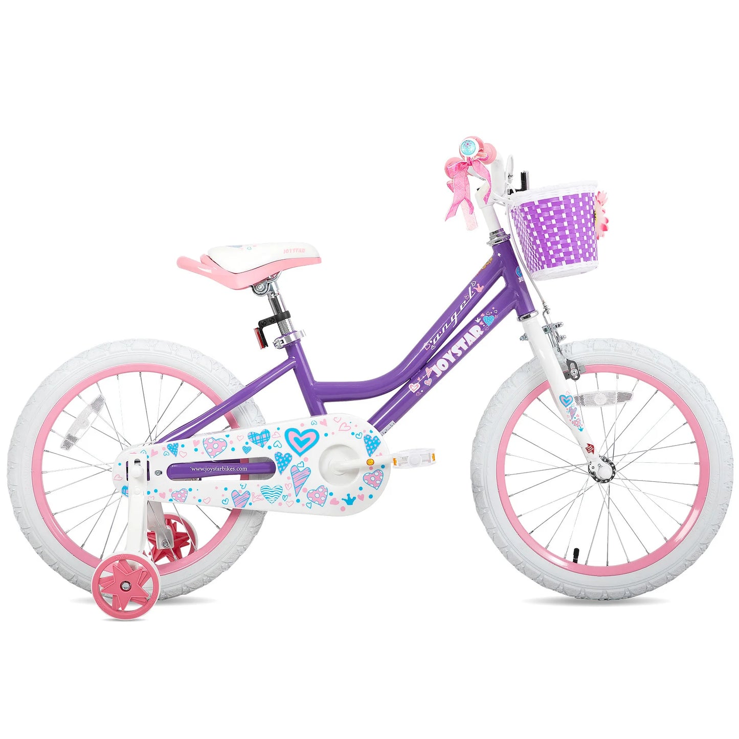 JOYSTAR Bike for 2-13 Years Kids, 12-20 Inch Kids Bike with Training Wheels & Basket, 20 24 Inch Girls Bicycle with Kickstand