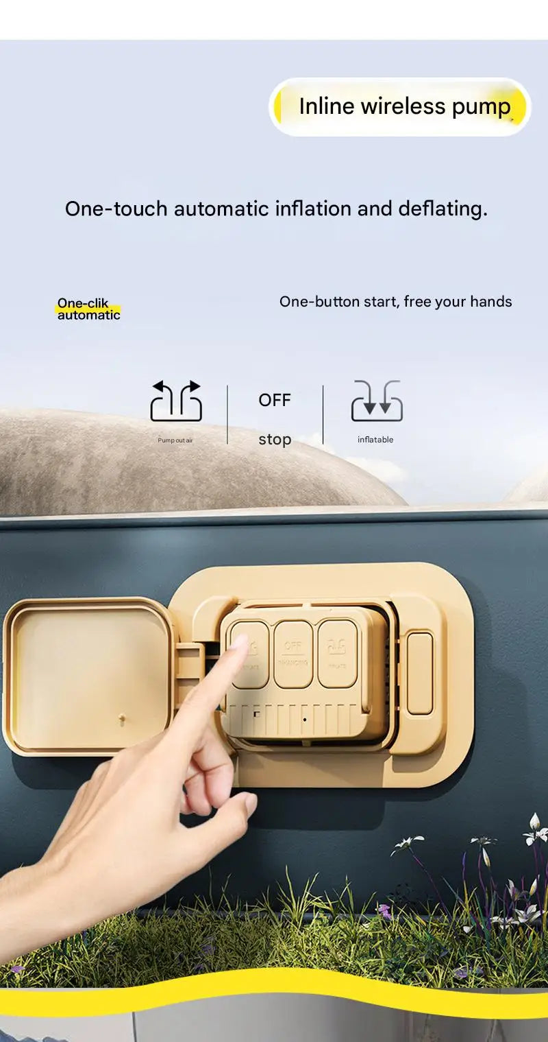 King Size Inflatable Bed Mattress with Pillow Automatic Inflatable Bed Floor-laying Outdoor Thickened with Air Pump Bed