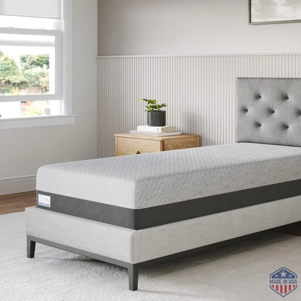Gel Memory Foam Mattress in a Box, Made in The USA, CertiPUR-US, Oeko-Tex, and Fiberglass-Free Certified Bed, 8 inch Firm