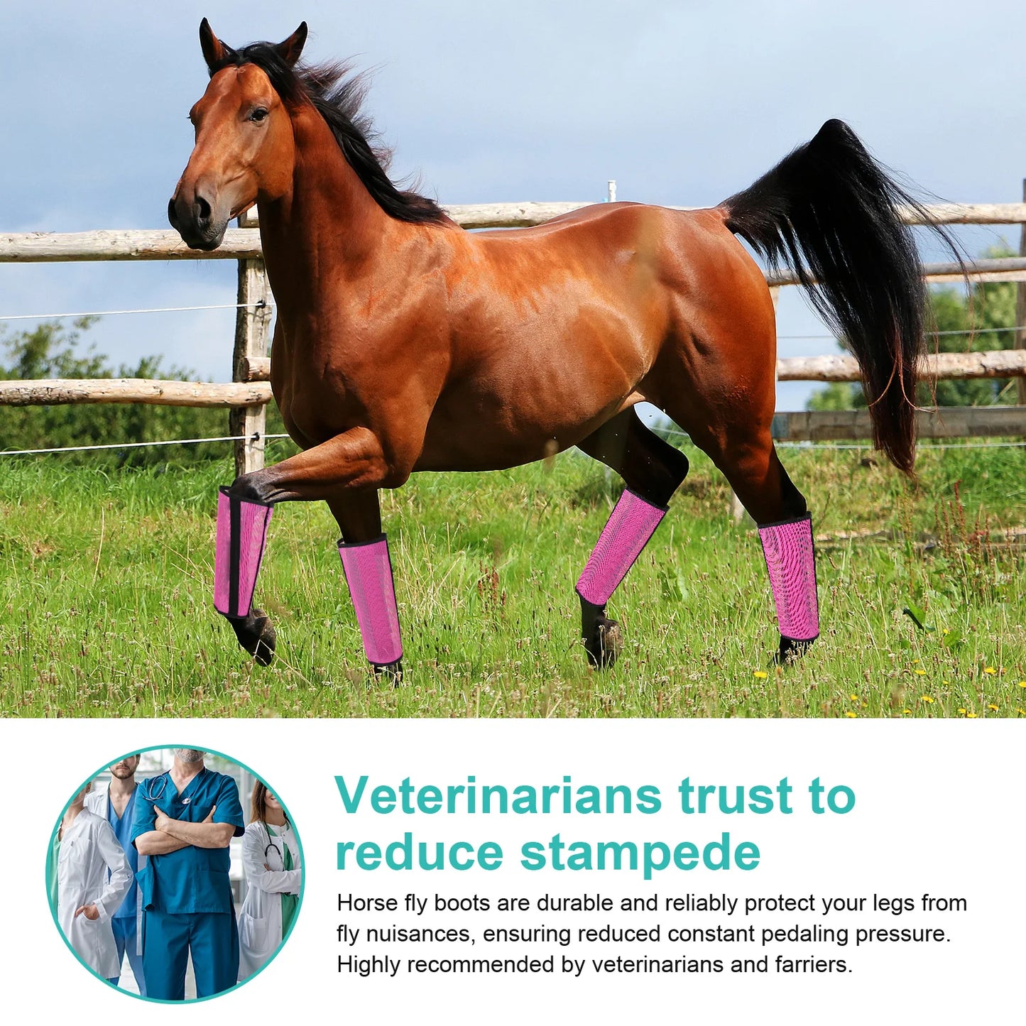 4Pcs Horse Leg Mosquito Protective Cover Breathable Mesh Horse Boots for Preventing Flies and Mosquitoes Bites