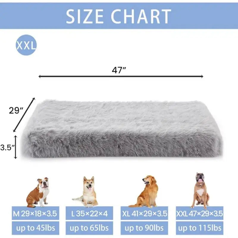 Dog Beds for Large Dogs, Plush Dog Crate Bed Fluffy Cozy Kennel Pad for Sleeping &Ease Anxiety Washable Dog Mats with Anti-Slip