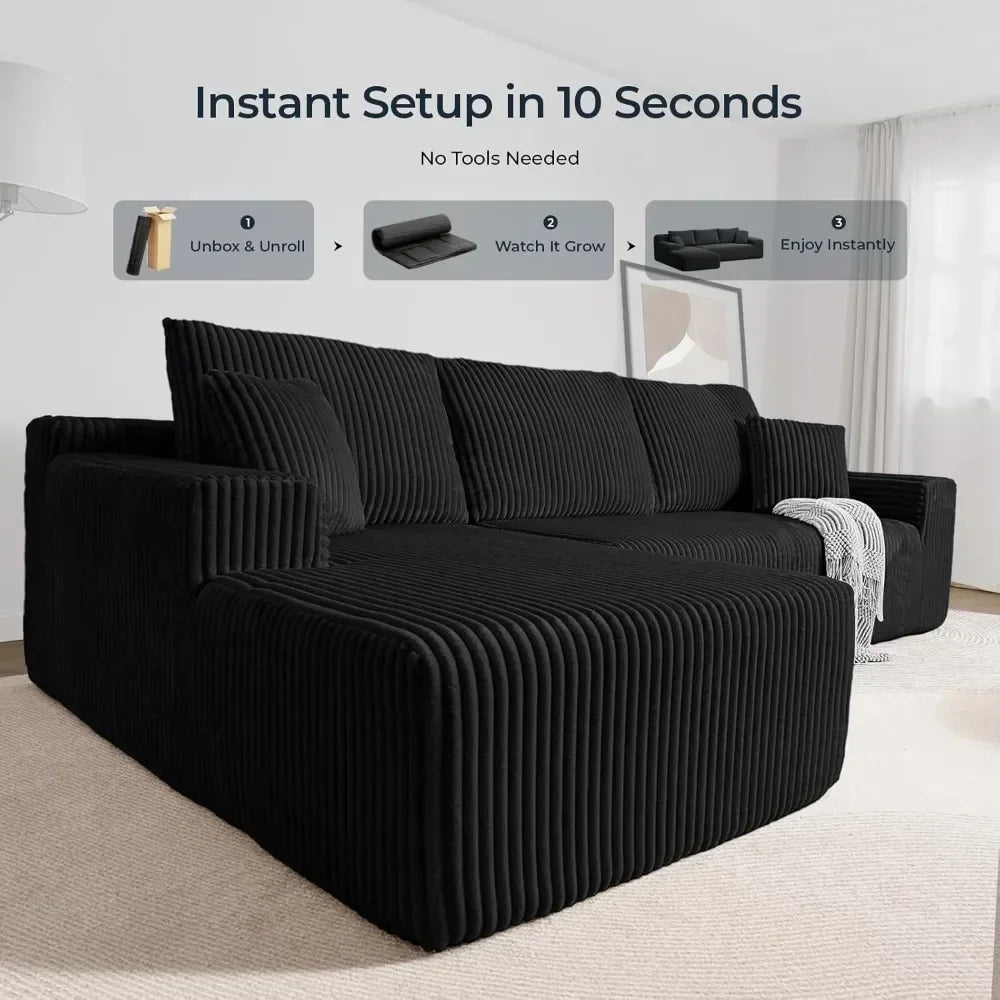 105" Cloud Sectional Couch, L-Shaped Modular Sectional Sofa with Deep Seat, Boneless Couches for Living Room Bedroom