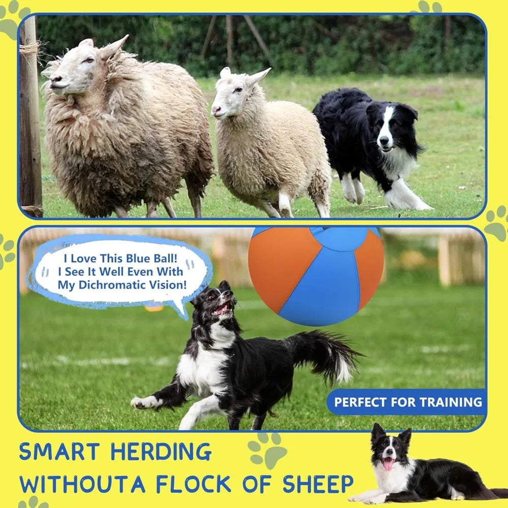 Herding Ball for Dogs - 18" Herding Ball, Dog Agility Equipment for Australian/German Shepherd Collie, Toys for Christmas/Birthd
