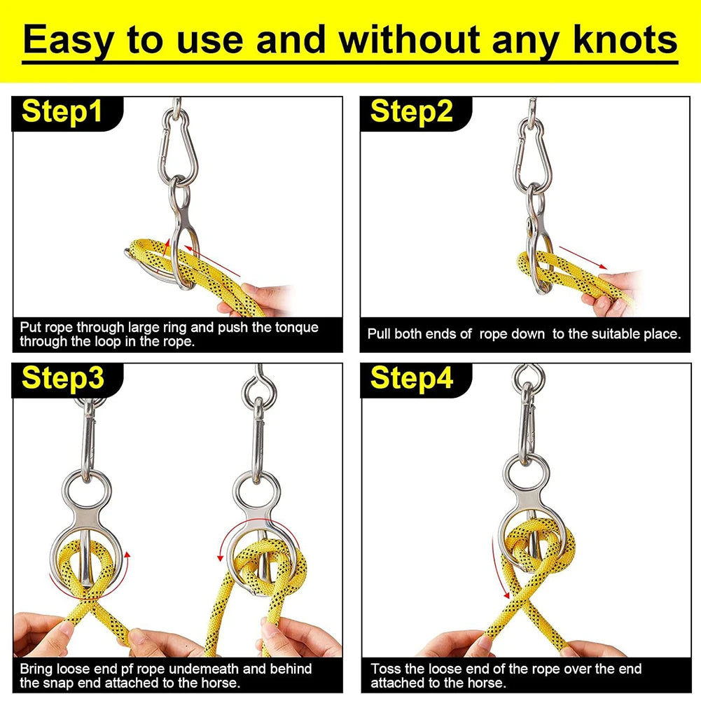 1 Set Heavy-Duty Horse Tie Ring Stainless Steel Horse Accessories Prevent Horses From Pulling Back