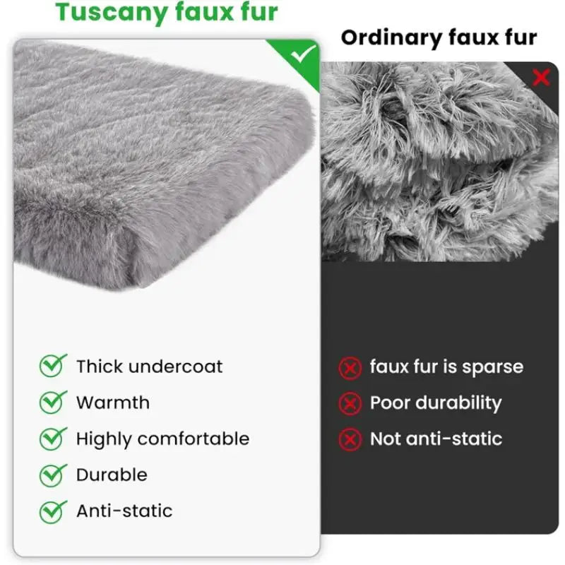 Dog Beds for Large Dogs, Plush Dog Crate Bed Fluffy Cozy Kennel Pad for Sleeping &Ease Anxiety Washable Dog Mats with Anti-Slip