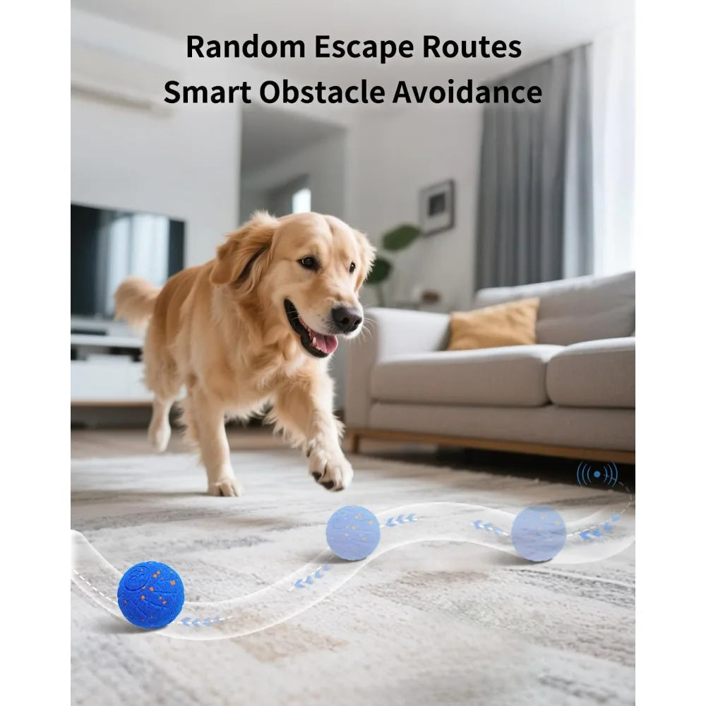 SCHITEC Interactive Dog Toys Ball Smart Automatic Bouncing Moving Rolling Vibrating Ball Motorized Pet Chase Toys for High Energ