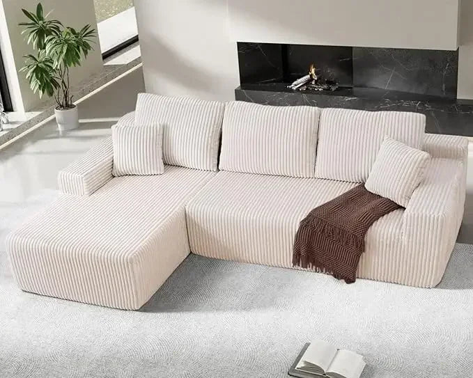 105" Cloud Sectional Couch, L-Shaped Modular Sectional Sofa with Deep Seat, Boneless Couches for Living Room Bedroom