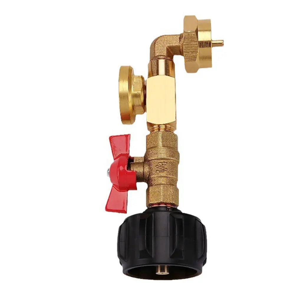 QCC1 Propane Refill Adapter with Valve and Gauge Propane Refill Pressure Adapter for Camping Grill 1LB Bottle Refilled