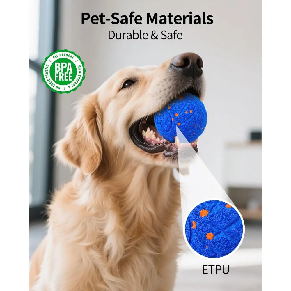 SCHITEC Interactive Dog Toys Ball Smart Automatic Bouncing Moving Rolling Vibrating Ball Motorized Pet Chase Toys for High Energ