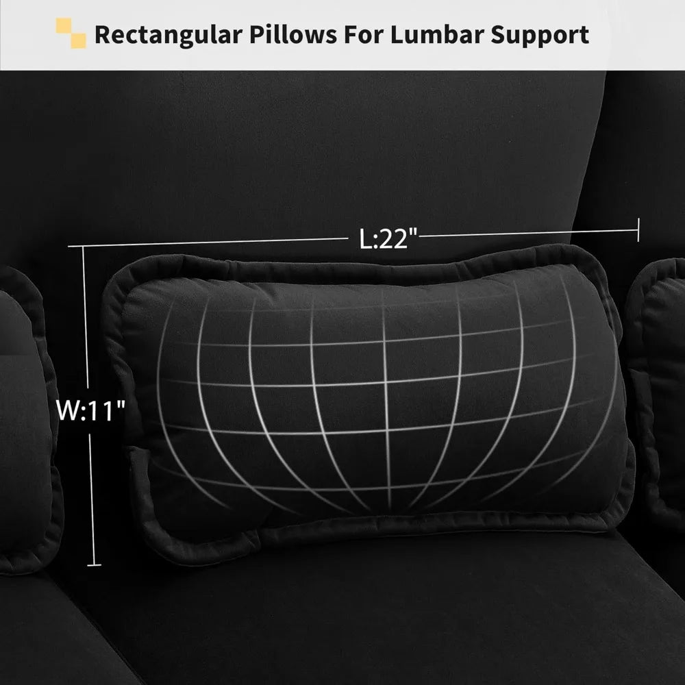 110" Modern Sectional Sofa Couch for Living Room, 6-seat Upholstered Sleeper Sofa Couch with Chaise Lounge Furniture for Living