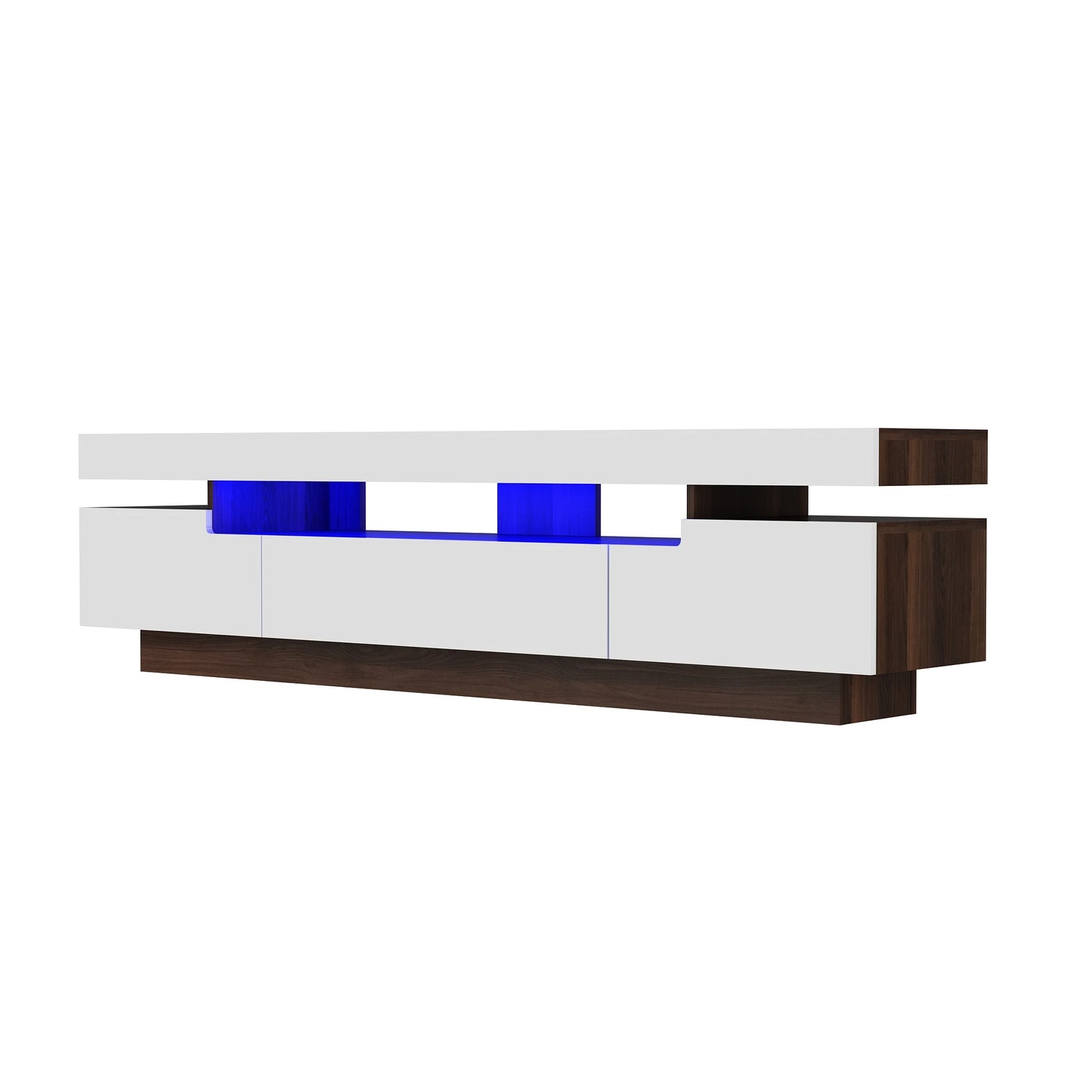 71In LED TV Stand for 75/80 Inch TV, Modern Gaming TV Cabinet for Living Room, High Gloss Entertainment Center with Storage