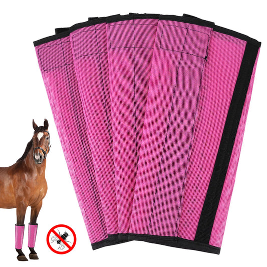 4Pcs Horse Leg Mosquito Protective Cover Breathable Mesh Horse Boots for Preventing Flies and Mosquitoes Bites
