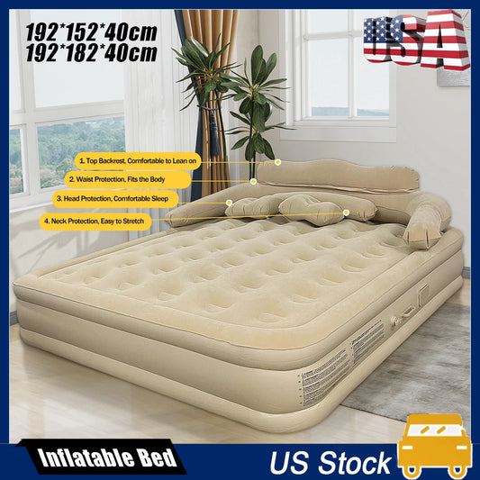 King Size Inflatable Bed Mattress with Pillow Automatic Inflatable Bed Floor-laying Outdoor Thickened with Air Pump Bed