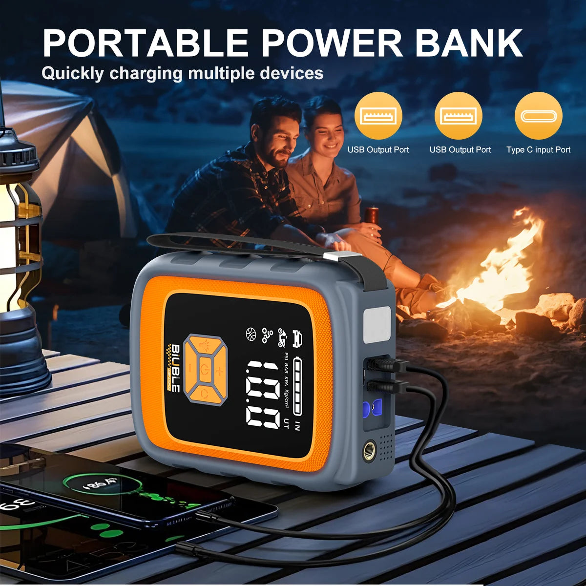9000A Peak Jump Starter with 150 PSI Air Compressor - All Gas/10L Diesel Portable Jump Box | USB QC 3.0 18W Fast Charge