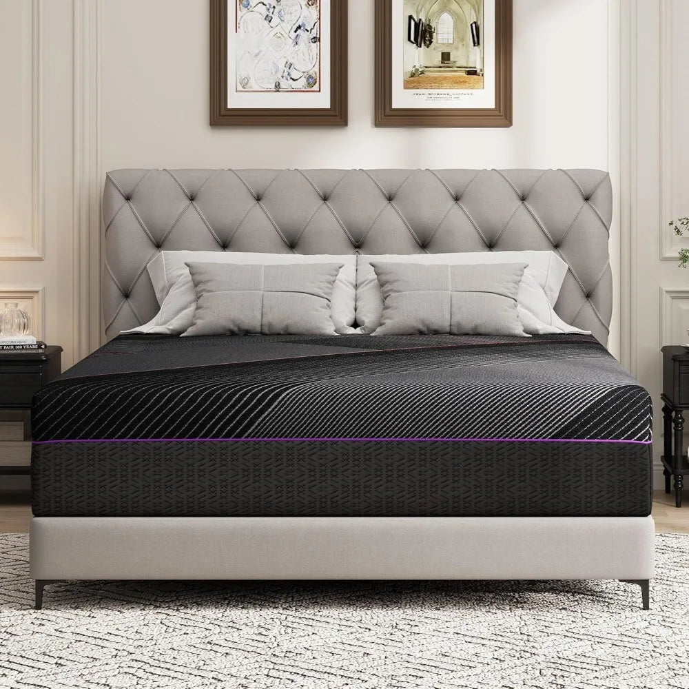 Mattress, 12 Inch Memory Foam Mattress for Pressure Relief, Medium Feel, Cooling Gel Memory Foam with Washable Co