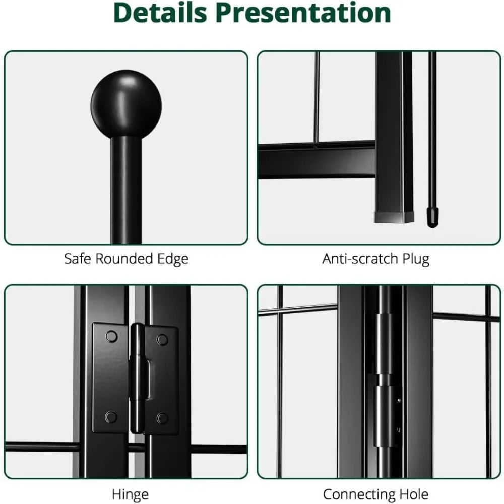 Giant Dog Fence Playpen 24”/32”/40” Indoor Outdoor for Small/Medium/Large Dogs, Metal Pet Puppy Cat Exercise Fencing Gate Craft