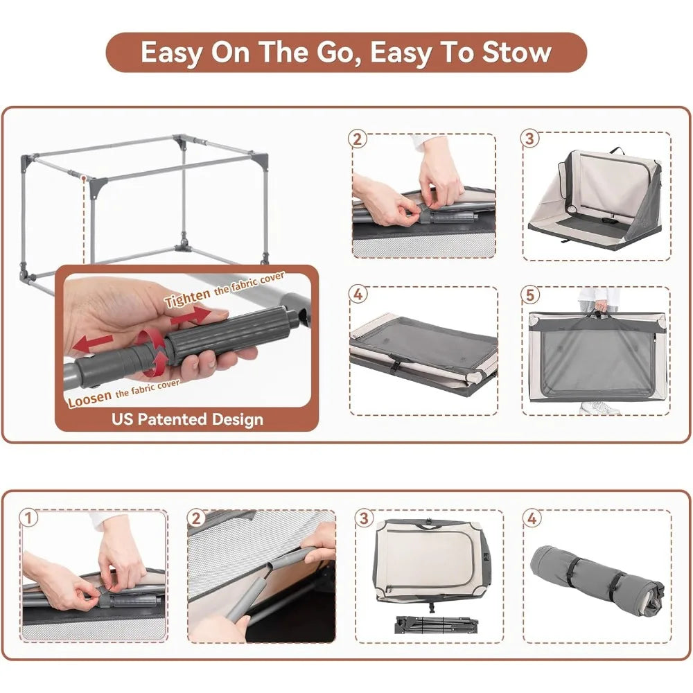 Adjustable Stainless Steel 40 Inch Dog Crate for Large Dogs - Lightweight, Durable, and Foldable Crate