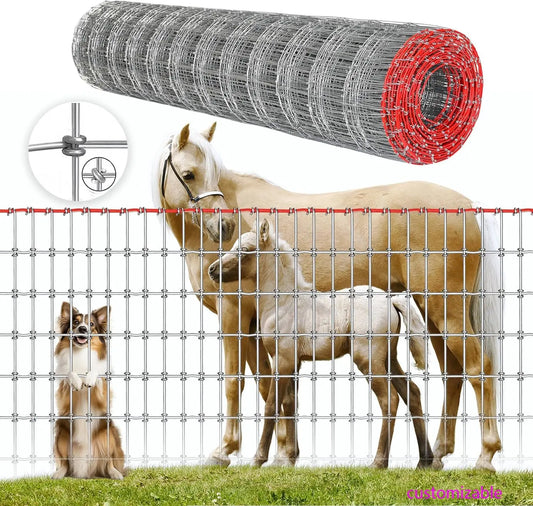 Heavy Duty Farm Fence 4x100FT, 2x4 Inch Mesh, Durable No-Climb Horse Fencing for Cattle, Goats,Sheep,Large Dogs