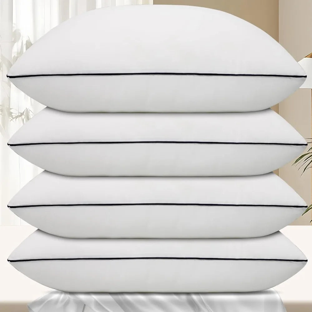 Hotel Collection Bed Pillows for Sleeping 4 Pack King Size Cooling Pillows Set of 4 for Back, Stomach or Side Sleepers, Super So