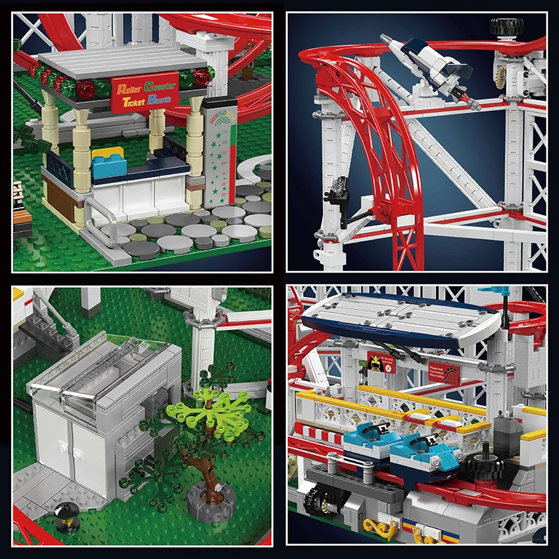 Mould King 11014 The Motorized Rolle Coaster Building Block Assembly Technical Rolle Coaster Brick Toys Kids Christmas Gift