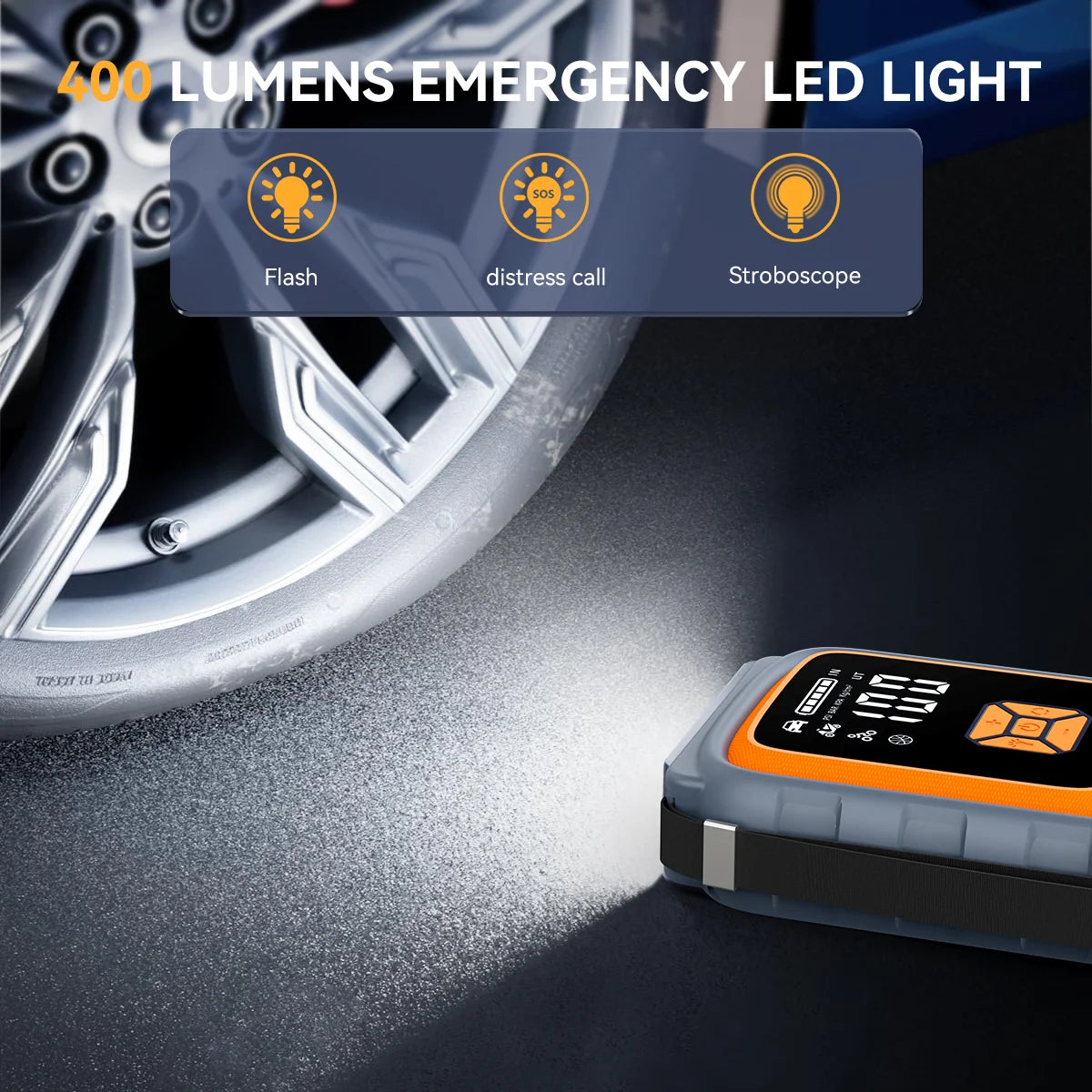 9000A Peak Jump Starter with 150 PSI Air Compressor - All Gas/10L Diesel Portable Jump Box | USB QC 3.0 18W Fast Charge