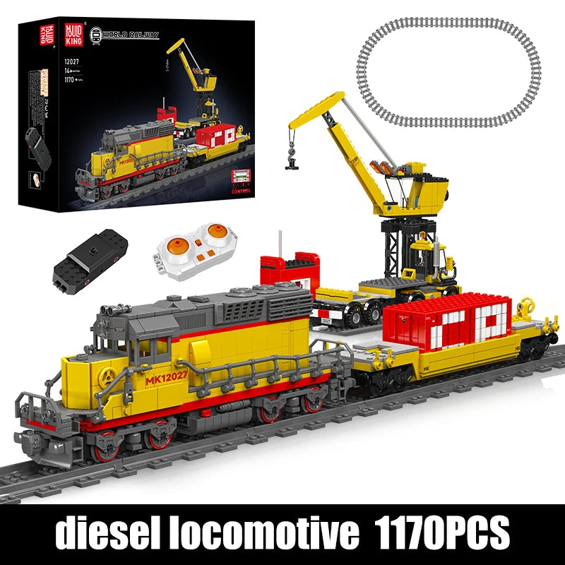 Mould King 12027 Technical Train Toys The Motorized EMD SD40-2 Diesel Locomotive Building Block Brick Set Kids Christmas Gift