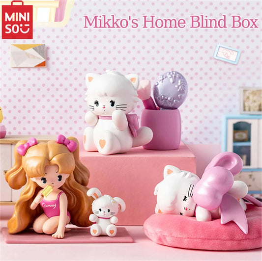 MINISO Mikko Home Blind Box Kawaii Cartoon Anime Character Series Handmade Creative Desktop Decoration Ornament Girl Gift Random