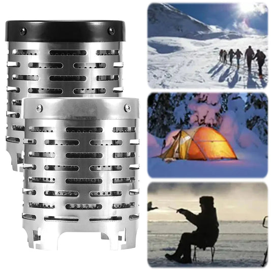 Mini Gas Heater Stove Wear-resistant Outdoor Camping Portable Steel Warmer Heating Cover Equipment