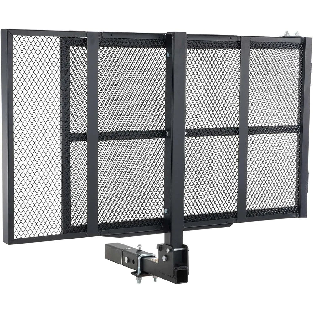 Hitch Mount Cargo Carrier, 45.3" x 25.6" Iron Cargo Rack with Folding Ramp, Stabilizer & Straps, 500 lbs Mobility Scooter Carri