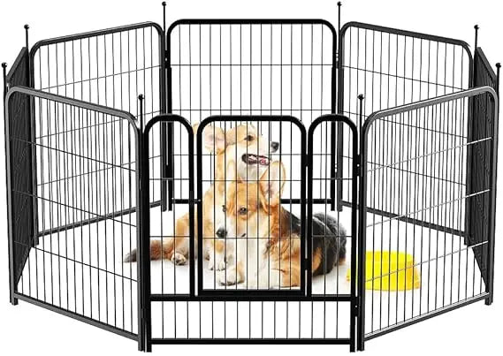 Giant Dog Fence Playpen 24”/32”/40” Indoor Outdoor for Small/Medium/Large Dogs, Metal Pet Puppy Cat Exercise Fencing Gate Craft