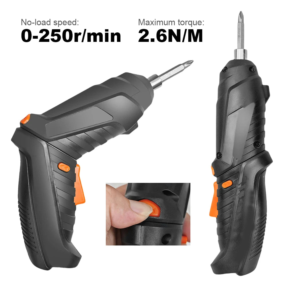 Cordless Screwdriver with Rotating Handle LED Light Electric Screwdriver with Driver Bit Set Gifts for Men Him Dad Boyfriend