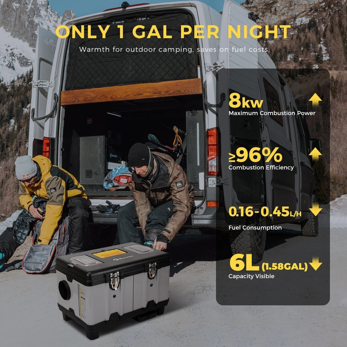 TB10 8KW 12V/24V/110-240V toolbox diesel air heater LCD & bluetooth with Altitude Mode parking heater for cars RV camper tent