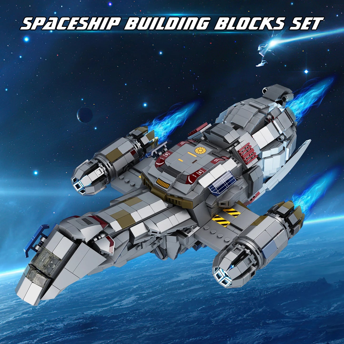 High-Tech Spaceship Building Blocks Set Firefly Transport Spacecraft Airship Collectible Creative Bricks Toy Gift for Kids Adult